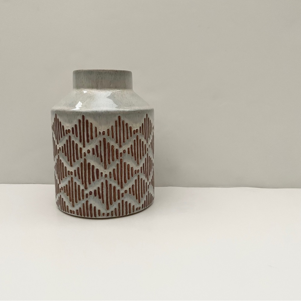 Modern Print Stoneware Vase